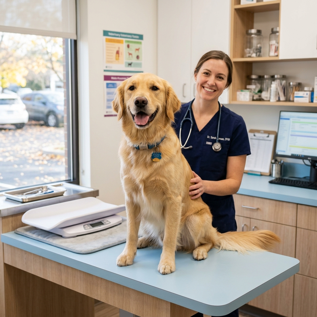 Veterinari amb un gos